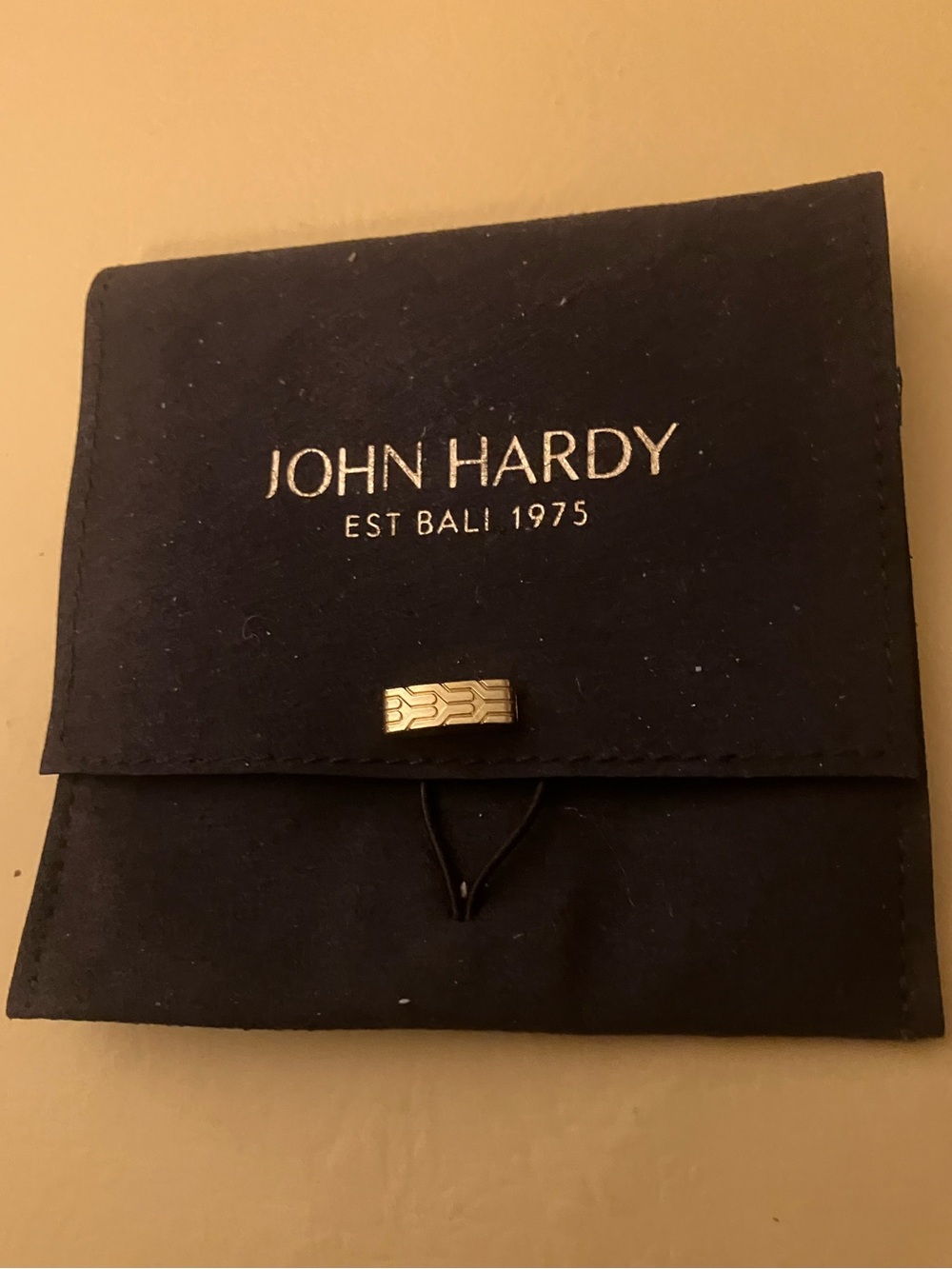 John Hardy Brown Leather Jewelry Pouch with Gold-Tone Detail 4 x 4 ❤️